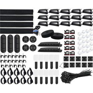 Cable Management Kit,4Cable Sleeves,37Cable Clips,7Cable Holders,10Zip Tie Mount